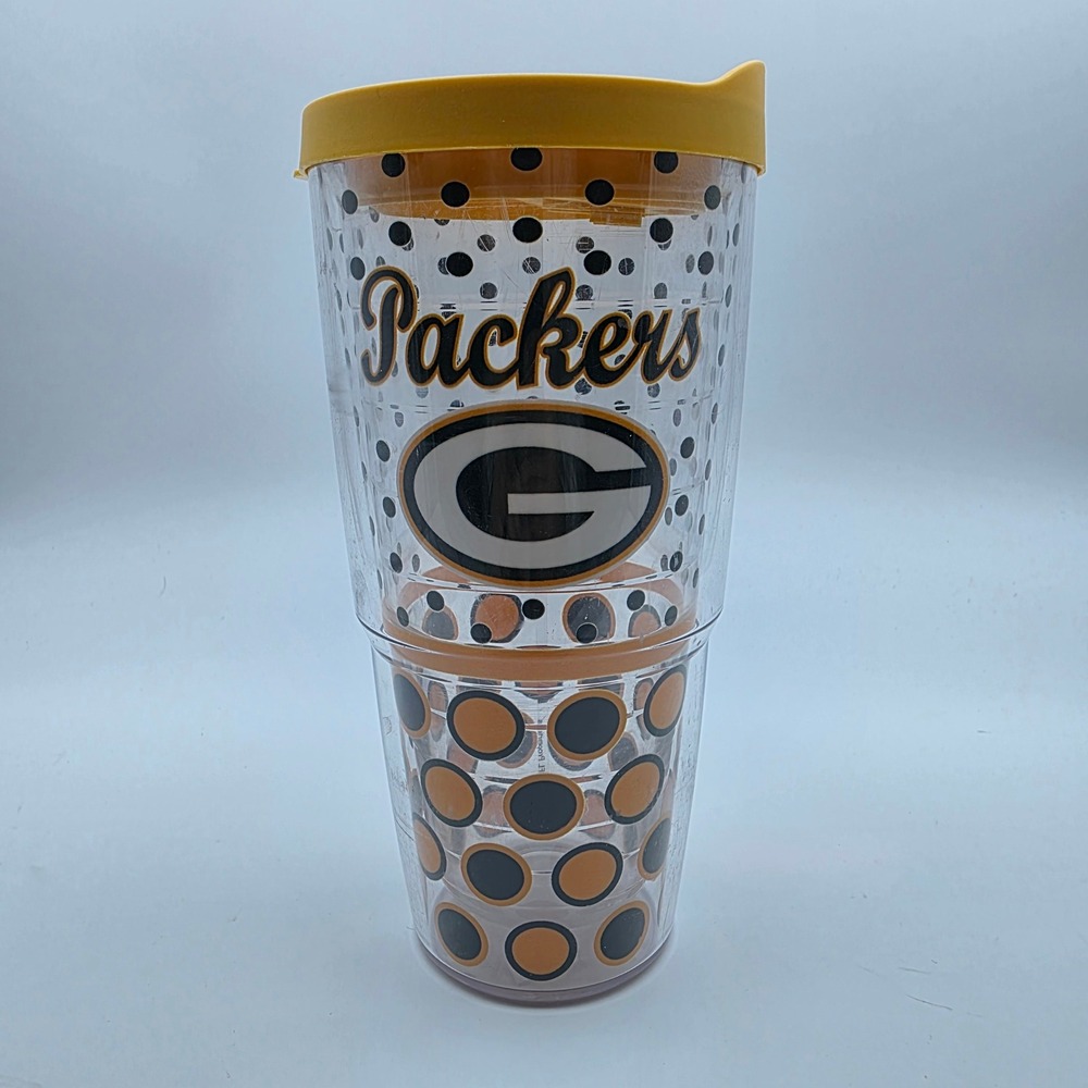Green Bay Packers Tervis Tumbler 24oz Insulated Polka Dot Cup‎ with Lid NFL